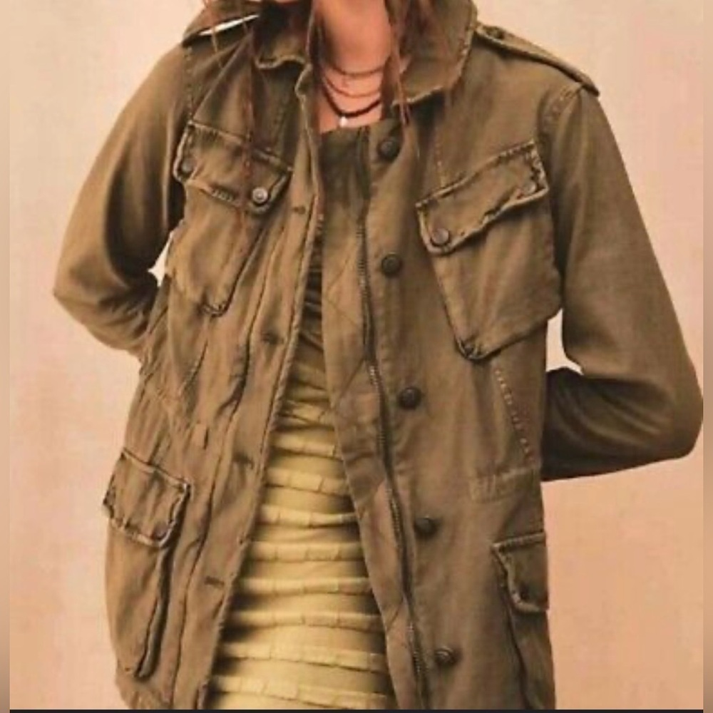 Free People Women's Not Your Brothers Surplus Jacket Military Army Cargo - Picture 5 of 9